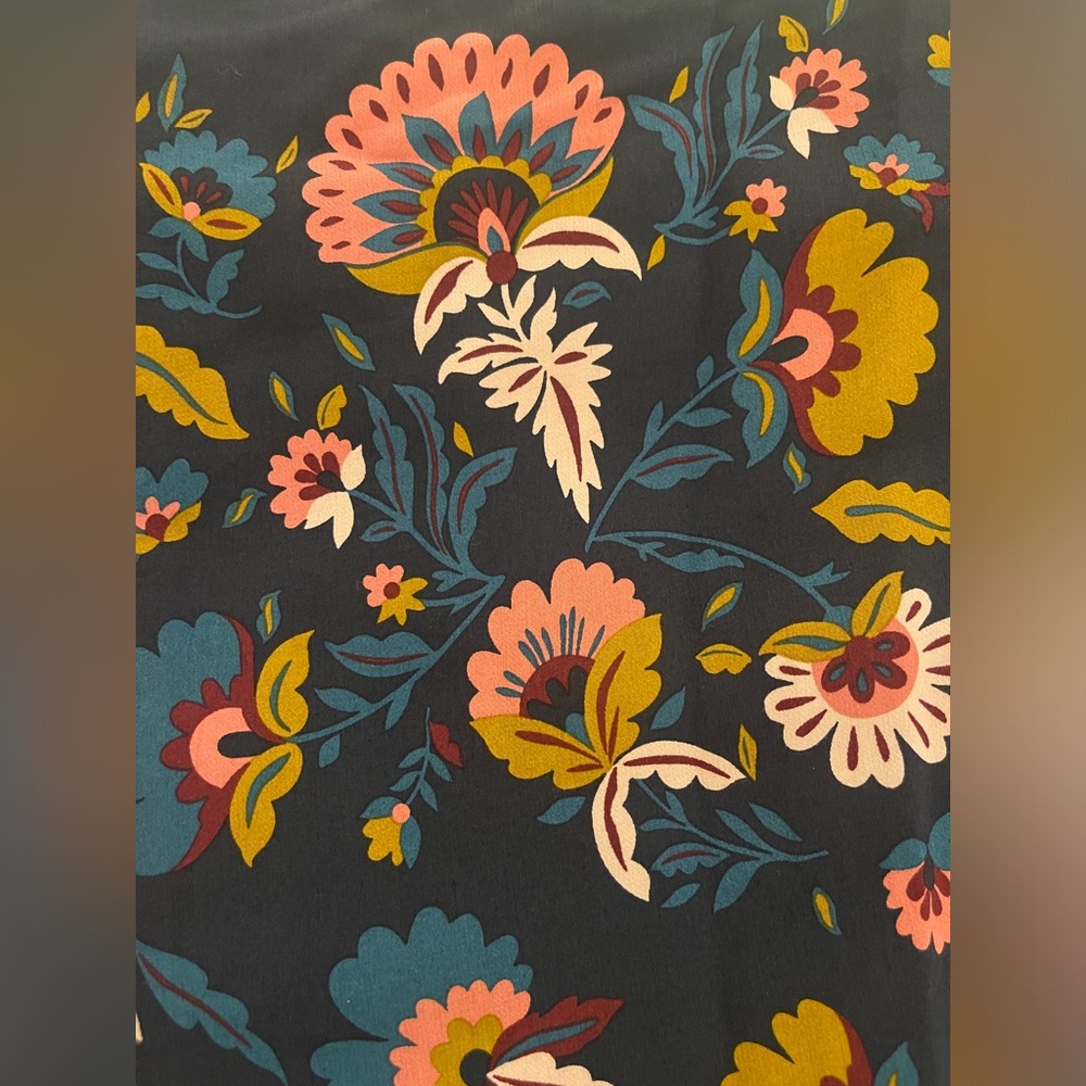 BODEN Emilie V Neck Midi Dress Navy Blue Flourish Pink Floral Size US 8R UK12R - Picture 3 of 16